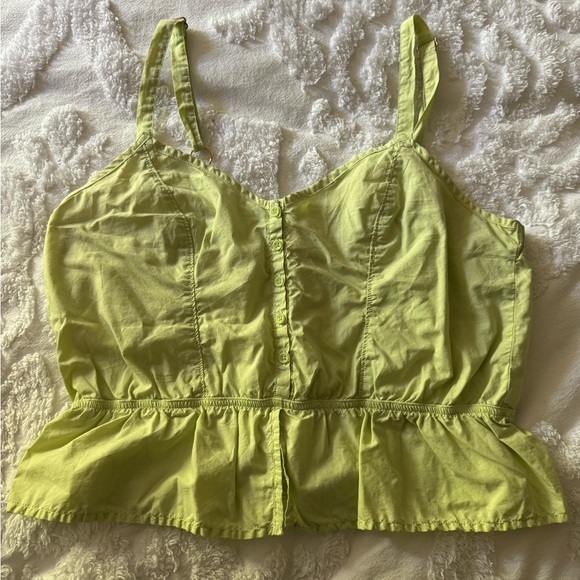 Nation LTD Gabrielle Cami Top Lime 100% Cotton Adjustable Straps Bra Friendly S - Picture 12 of 13